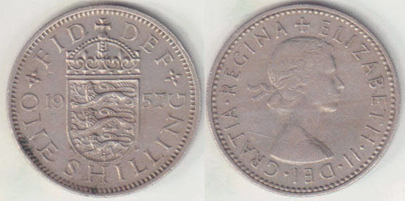 1957 Great Britain Shilling (British) A008269